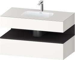 Duravit Studio F. A. Porsche Collection Ankastre lavabo tezgahlı dolap ünitesi ile birlikte 1000 mm Beyaz Süper Mat QA4786080840000