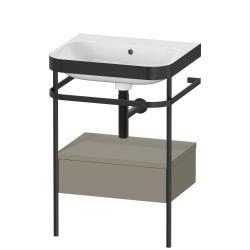 Duravit Happy D.2 metal konsollu ve çekmeceli c-bonded set 575 mm Taş Grisi Saten Mat Lake HP4740N9292
