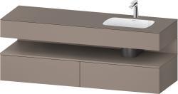 Duravit Studio F. A. Porsche Collection Ankastre lavabo tezgahlı dolap ünitesi ile birlikte 1600 mm Bazalt Mat QA4796043430010