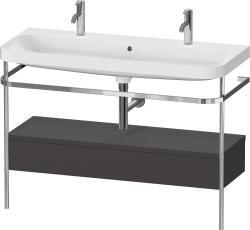 Duravit Happy D.2 metal konsollu ve çekmeceli c-shaped Set 1175 mm Grafit Süper Mat HP4854O80800000
