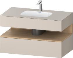 Duravit Studio F. A. Porsche Collection Ankastre lavabo tezgahlı dolap ünitesi ile birlikte 1000 mm Taupe Dekoru QA4786030910000