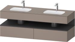 Duravit Studio F. A. Porsche Collection Ankastre lavabo tezgahlı dolap ünitesi ile birlikte 1600 mm Bazalt Mat QA4797049430010