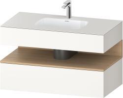 Duravit Studio F. A. Porsche Collection Ankastre lavabo tezgahlı dolap ünitesi ile birlikte 1000 mm Beyaz Süper Mat QA4786030840010