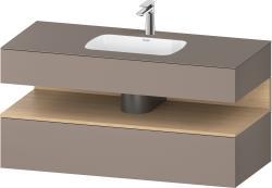 Duravit Studio F. A. Porsche Collection Ankastre lavabo tezgahlı dolap ünitesi ile birlikte 1200 mm Bazalt Mat QA4787030430010
