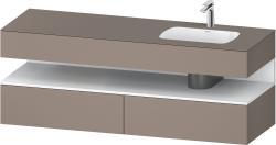 Duravit Studio F. A. Porsche Collection Ankastre lavabo tezgahlı dolap ünitesi ile birlikte 1600 mm Bazalt Mat QA4796018430010