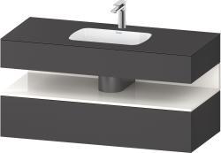 Duravit Studio F. A. Porsche Collection Ankastre lavabo tezgahlı dolap ünitesi ile birlikte 1200 mm Grafit Mat QA4787022490010