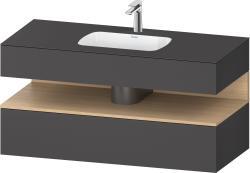 Duravit Studio F. A. Porsche Collection Ankastre lavabo tezgahlı dolap ünitesi ile birlikte 1200 mm Grafit Mat QA4787030490010