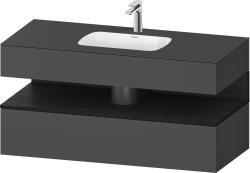 Duravit Studio F. A. Porsche Collection Ankastre lavabo tezgahlı dolap ünitesi ile birlikte 1200 mm Grafit Mat QA4787016490000