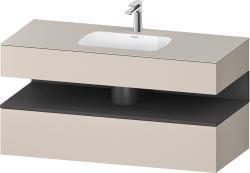 Duravit Studio F. A. Porsche Collection Ankastre lavabo tezgahlı dolap ünitesi ile birlikte 1200 mm Taupe Dekoru QA4787049910000