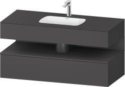 Duravit Studio F. A. Porsche Collection Ankastre lavabo tezgahlı dolap ünitesi ile birlikte 1200 mm Grafit Mat QA4787049490010