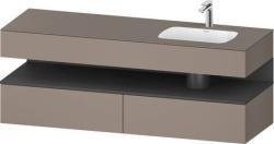 Duravit Studio F. A. Porsche Collection Ankastre lavabo tezgahlı dolap ünitesi ile birlikte Bazalt Mat Ön yüzey: Grafit Mat, Dekor, Gövde: Bazalt Mat, Dekor, Tezgah: Bazalt M QA4796049430000