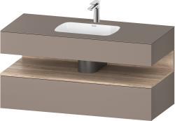 Duravit Studio F. A. Porsche Collection Ankastre lavabo tezgahlı dolap ünitesi ile birlikte 1200 mm Bazalt Mat QA4787055430000