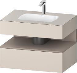 Duravit Studio F. A. Porsche Collection Ankastre lavabo tezgahlı dolap ünitesi ile birlikte 800 mm Taupe Dekoru QA4785043910010