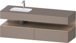 Duravit Studio F. A. Porsche Collection Ankastre lavabo tezgahlı dolap ünitesi ile birlikte 1600 mm Bazalt Mat QA4795055430010