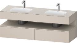 Duravit Studio F. A. Porsche Collection Ankastre lavabo tezgahlı dolap ünitesi ile birlikte 1600 mm Taupe Dekoru QA4797083910010