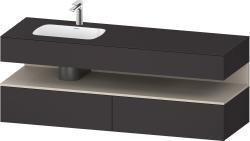 Duravit Studio F. A. Porsche Collection Ankastre lavabo tezgahlı dolap ünitesi ile birlikte 1600 mm Grafit Süper Mat QA4795083800000