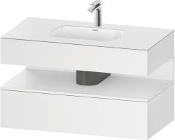 Duravit Studio F. A. Porsche Collection Ankastre lavabo tezgahlı dolap ünitesi ile birlikte 1000 mm Beyaz Mat QA4786018180010