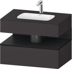Duravit Studio F. A. Porsche Collection Ankastre lavabo tezgahlı dolap ünitesi ile birlikte 800 mm Grafit Süper Mat QA4785016800010