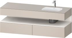 Duravit Studio F. A. Porsche Collection Ankastre lavabo tezgahlı dolap ünitesi ile birlikte 1600 mm Taupe Dekoru QA4796084910010