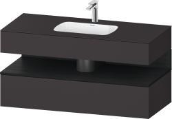 Duravit Studio F. A. Porsche Collection Ankastre lavabo tezgahlı dolap ünitesi ile birlikte 1200 mm Grafit Süper Mat QA4787016800000