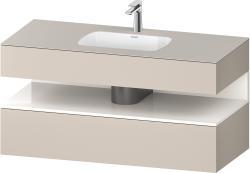 Duravit Studio F. A. Porsche Collection Ankastre lavabo tezgahlı dolap ünitesi ile birlikte 1200 mm Taupe Dekoru QA4787022910000