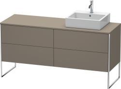 Duravit XSquare Yerden dolap ünitesi için tezgah 1600 mm Flanel Gri Saten Mat Lake XS4924R9090