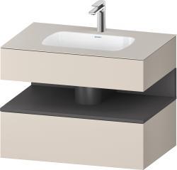 Duravit Studio F. A. Porsche Collection Ankastre lavabo tezgahlı dolap ünitesi ile birlikte 800 mm Taupe Dekoru QA4785049910010