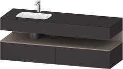 Duravit Studio F. A. Porsche Collection Ankastre lavabo tezgahlı dolap ünitesi ile birlikte 1600 mm Grafit Süper Mat QA4795043800010