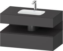 Duravit Studio F. A. Porsche Collection Ankastre lavabo tezgahlı dolap ünitesi ile birlikte 1000 mm Grafit Mat QA4786080490000
