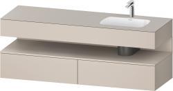 Duravit Studio F. A. Porsche Collection Ankastre lavabo tezgahlı dolap ünitesi ile birlikte 1600 mm Taupe Dekoru QA4796091910010