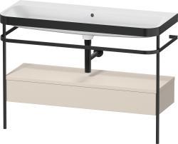 Duravit Happy D.2 metal konsollu ve çekmeceli c-bonded set 1175 mm Taupe Süper Mat HP4744N83830000