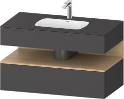 Duravit Studio F. A. Porsche Collection Ankastre lavabo tezgahlı dolap ünitesi ile birlikte 1000 mm Grafit Mat QA4786030490000
