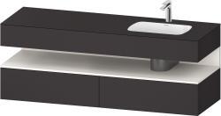 Duravit Studio F. A. Porsche Collection Ankastre lavabo tezgahlı dolap ünitesi ile birlikte 1600 mm Grafit Süper Mat QA4796084800010