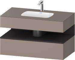 Duravit Studio F. A. Porsche Collection Ankastre lavabo tezgahlı dolap ünitesi ile birlikte 1000 mm Bazalt Mat QA4786080430000