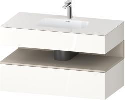 Duravit Studio F. A. Porsche Collection Ankastre lavabo tezgahlı dolap ünitesi ile birlikte 1000 mm Beyaz (parlak) QA4786083220000