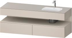 Duravit Studio F. A. Porsche Collection Ankastre lavabo tezgahlı dolap ünitesi ile birlikte 1600 mm Taupe Dekoru QA4796083910000