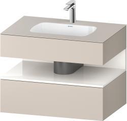 Duravit Studio F. A. Porsche Collection Ankastre lavabo tezgahlı dolap ünitesi ile birlikte 800 mm Taupe Dekoru QA4785022910000
