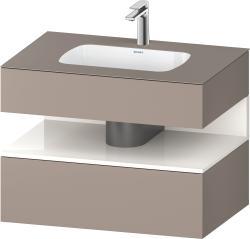 Duravit Studio F. A. Porsche Collection Ankastre lavabo tezgahlı dolap ünitesi ile birlikte 800 mm Bazalt Mat QA4785022430000