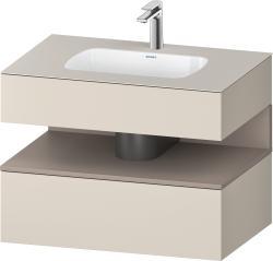 Duravit Studio F. A. Porsche Collection Ankastre lavabo tezgahlı dolap ünitesi ile birlikte 800 mm Taupe Süper Mat QA4785043830010
