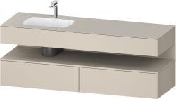 Duravit Studio F. A. Porsche Collection Ankastre lavabo tezgahlı dolap ünitesi ile birlikte 1600 mm Taupe Süper Mat QA4795083830000