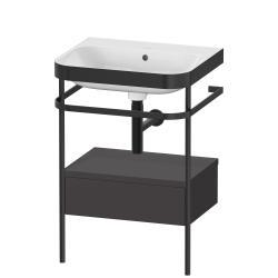 Duravit Happy D.2 metal konsollu ve çekmeceli c-bonded set 575 mm Grafit Süper Mat HP4740N8080
