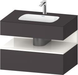 Duravit Studio F. A. Porsche Collection Ankastre lavabo tezgahlı dolap ünitesi ile birlikte 800 mm Grafit Süper Mat QA4785022800010