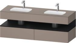 Duravit Studio F. A. Porsche Collection Ankastre lavabo tezgahlı dolap ünitesi ile birlikte 1600 mm Bazalt Mat QA4797016430000