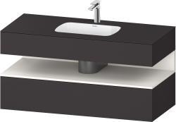 Duravit Studio F. A. Porsche Collection Ankastre lavabo tezgahlı dolap ünitesi ile birlikte 1200 mm Grafit Süper Mat QA4787084800010