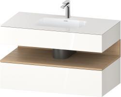 Duravit Studio F. A. Porsche Collection Ankastre lavabo tezgahlı dolap ünitesi ile birlikte 1000 mm Beyaz (parlak) QA4786030220000