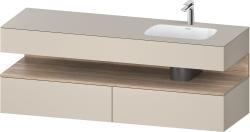Duravit Studio F. A. Porsche Collection Ankastre lavabo tezgahlı dolap ünitesi ile birlikte 1600 mm Taupe Süper Mat QA4796055830000