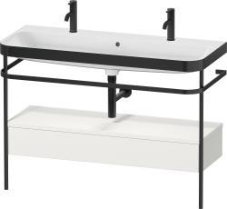 Duravit Happy D.2 metal konsollu ve çekmeceli c-bonded set 1175 mm İskandinav Beyazı Saten Mat Lake HP4764O39390000