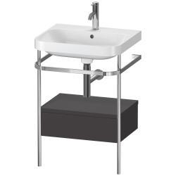 Duravit Happy D.2 metal konsollu ve çekmeceli c-shaped Set 575 mm Grafit Süper Mat HP4840O8080