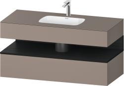 Duravit Studio F. A. Porsche Collection Ankastre lavabo tezgahlı dolap ünitesi ile birlikte 1200 mm Bazalt Mat QA4787016430010