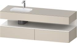 Duravit Studio F. A. Porsche Collection Ankastre lavabo tezgahlı dolap ünitesi ile birlikte 1600 mm Taupe Süper Mat QA4795022830010